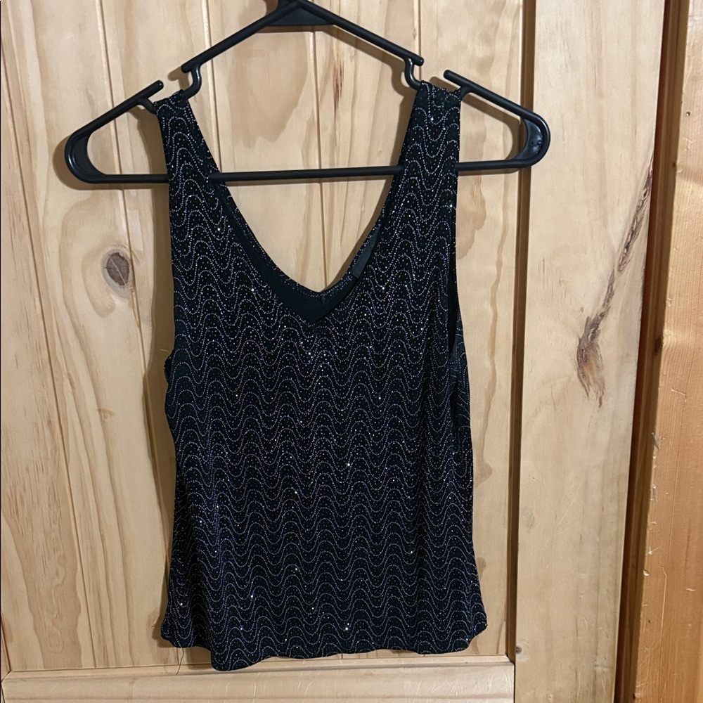 Vintage Onyx Nite By Wendye Chaitin Black Sleeveless Top